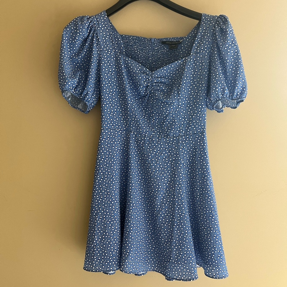 French Connection Blue Polka Dot Dress